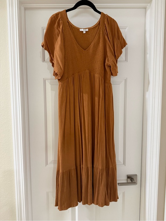 Baltic Born Dresses & Skirts - Baltic Born Rust Brown V-Neck Tiered Maxi Dress